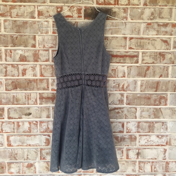Free People Daisy Waist Gray Crochet Panel Dress 4 - Picture 5 of 7